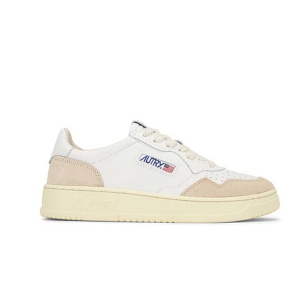 Autry Medalist Low Leather Suede White Sneakers - Size 39